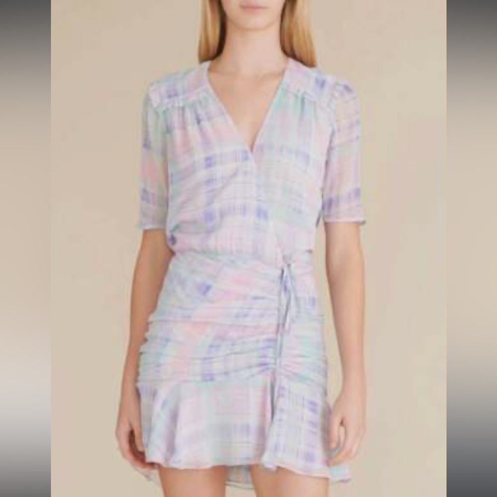 VERONICA BEARD Pastel Plaid mini dress